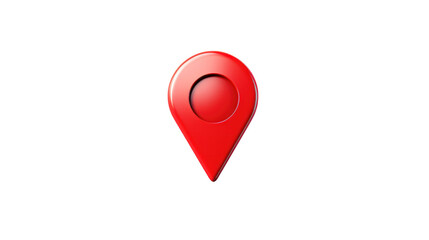 red location symbol pin icon sign or navigation locator map travel gps isolated on transparent and white background.PNG image.