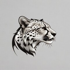 mascot logo with cheetah head, vector illustration, Ai generative