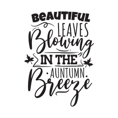 Beautiful Leaves Blowing In The Autumn Breeze. Vector Design on White Background