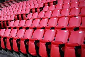 A field of empty stadium seats