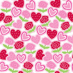 Seamless Valentine Pattern On White Background