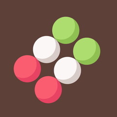 Japanese Dango Icon Sticker Illustration