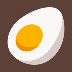 Boiled Egg Icon Sticker Illustration
