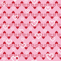 Seamless Valentine Heart Pattern On Pink Background