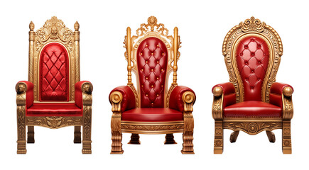 Throne Chair Set Isolated on Transparent Background
