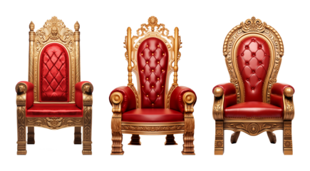 Throne Chair Set Isolated on Transparent Background
