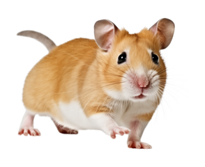 Hamster Running Isolated on Transparent Background
