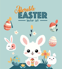 Adorable Easter Vector Set