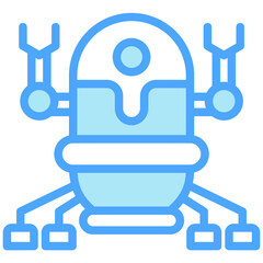 Nanobot blue color icon. relate to robotic engineering and technology theme. use for UI or UX kit, web and app development.