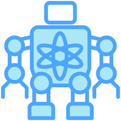 Power Core blue color icon. relate to robotic engineering and technology theme. use for UI or UX kit, web and app development.