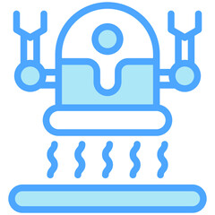 Obraz premium Magnetic Levitation blue color icon. relate to robotic engineering and technology theme. use for UI or UX kit, web and app development.