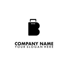 Fototapeta premium Letter B with Suitcase logo design vector. 