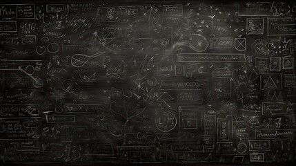 Blackboard motif background, Generative AI - obrazy, fototapety, plakaty