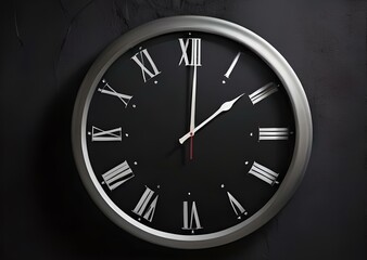 Fototapeta na wymiar wall clock isolated on black