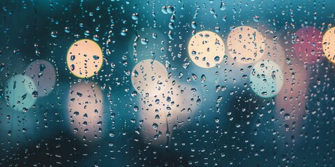 Raindrops dripping down a window pane, view from the inside, rain drops, raining, melancholy, depression, winter, spring, seasonal weather, moisture, monsoonal, downpour, storm rainy day