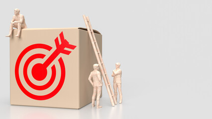 The Target symbol on box for Business concept 3d rendering.