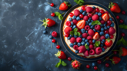 cake with berries, generative ai