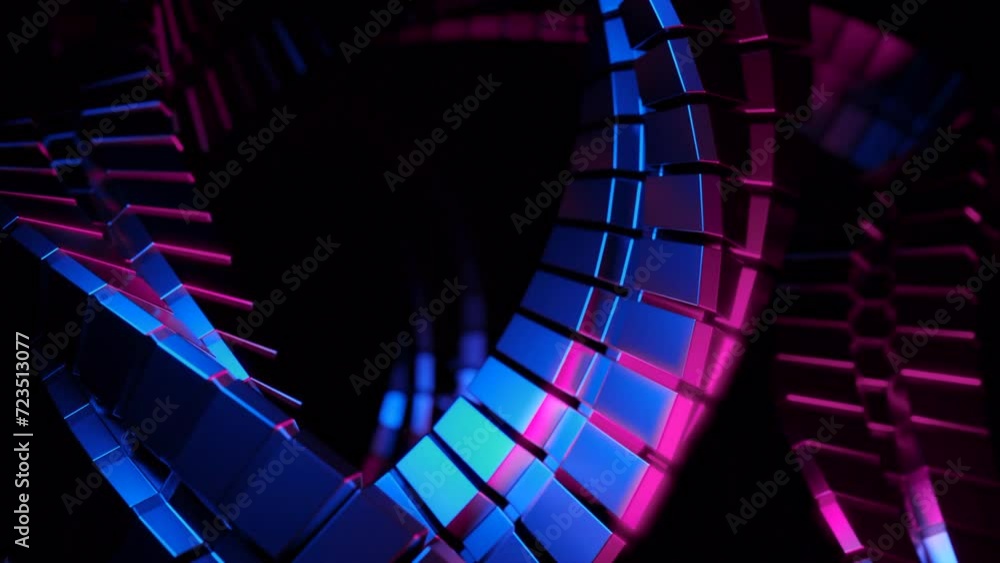 Poster 3d spiral with rotating metal lines. design. 3d animation of generated metal spiral with rotating li