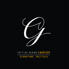 G Letter Signature Logo - Initial Alphabet for G - Hand Drawn G Logo,  Initial Letter As Logo, Hand Drawn Signature Logo