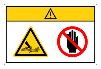 Caution Moving Part Cause Injury HazaedDanger Rotating Shaft Do Not Touch Symbol Sign, Vector Illustration, Isolate On White Background Label. EPS10