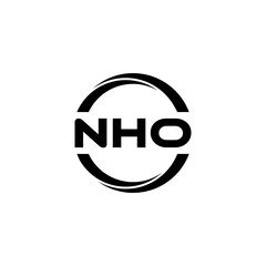 NHO letter logo design with white background in illustrator, cube logo, vector logo, modern alphabet font overlap style. calligraphy designs for logo, Poster, Invitation, etc.