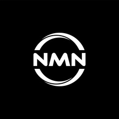 NMN letter logo design with black background in illustrator, cube logo, vector logo, modern alphabet font overlap style. calligraphy designs for logo, Poster, Invitation, etc.