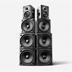 Stack audio music speaker on transparency background PNG