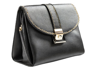 Naklejka premium black leather women wallet handbag