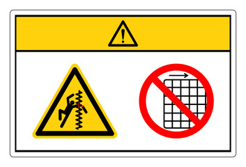 Caution Exposed Rotating Parts Will Cause Service Injury Or Death Do Not Remove Guard Symbol Sign, Vector Illustration, Isolate On White Background Label .EPS10
