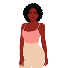 Afro black woman in elegant art style vector