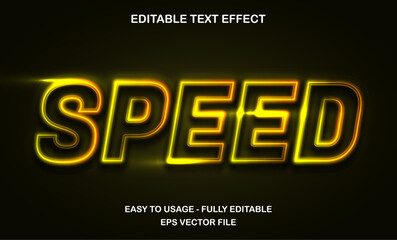 Naklejka na ściany i meble Speed editable text effect template, neon glossy futuristic style typeface, premium vector