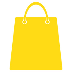 Yellow Shopping Bag Icon Isolated on White