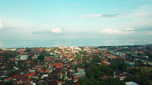 Bali Kuta town aerial view, Indonesia