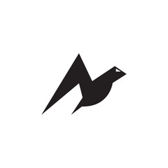 abstract simple minimalistic bird logo design.