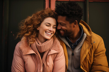 Close up of a smiling beautiful American couple