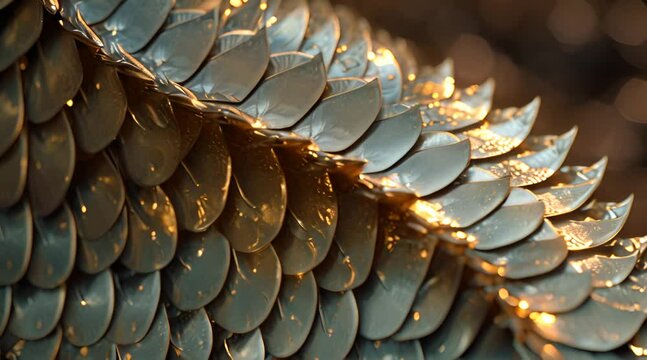 a close up of a blue and gold snake skin
