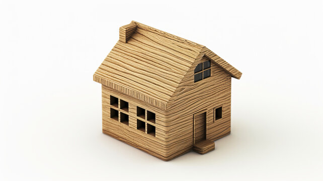 A 3D-rendered toy house in isometric view, AI Generative.