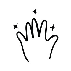 Kawaii Hand Gestures Sign and Symbol Isolated In White Background. Cute doodle cartoon hand design. suitable for stickers, children's books and cartoon elements