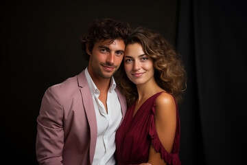 Fototapeta premium Portrait of a young business couple in studio