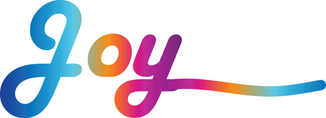 Joy text vector is written with an elegant typography, vector