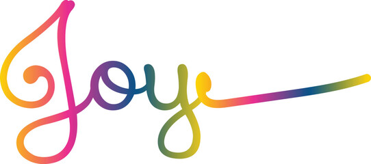 Fototapeta premium Joy text vector is written with an elegant typography, vector