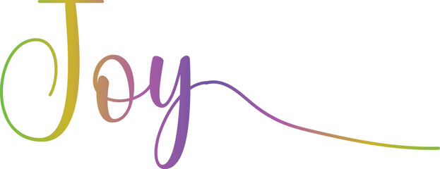 Joy text vector is written with an elegant typography, vector