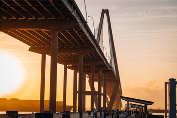 Arthur Ravenel Bridge as seen from the Mount Pleasant Waterfront Park in Charleston, SC