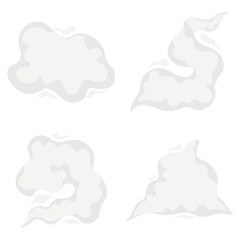 Cartoon Smoke Cloud Icon. For Comic Effect. Isolated On White Background