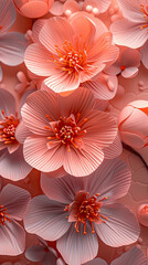 Apricot flowers, Peach fuzz tone of floral background wallpaper. 
