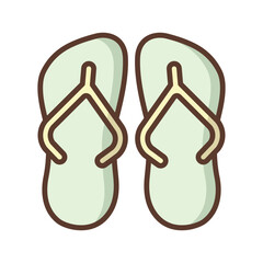 Flip flops sandal beach wear flat vector icon