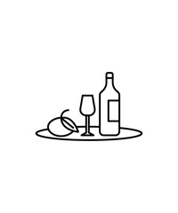 wine bottle icon, vector best line icon.