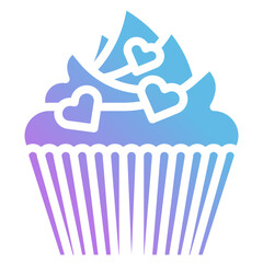 Gradient love muffin icon 
