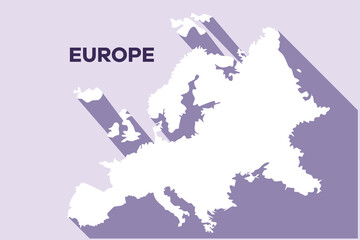 Europe continent map. World map concept. Colored flat vector illustration isolated.
