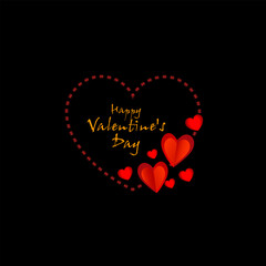 Happy Valentines Day concept for greeting card, celebration, ads, branding, cover, label, sales. Valentine's Day Minimal Heart Design Card.